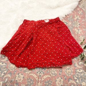 UO Cooperative Red Floral Skater Skirt Size 12